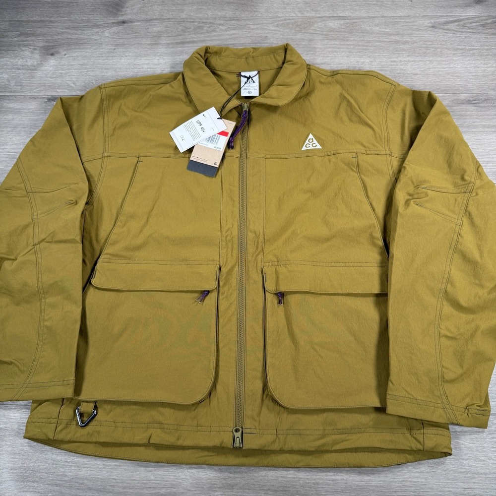 Nike ACG Smith Summit UV Jacket Olive Flak HV0598-368 Mens Size Large